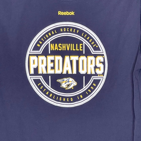 Reebok‎ Boys Nashville Predators Performance T-Shirt Navy Size Large (14-16) LS - Picture 3 of 5
